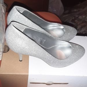 Sparkling silver heels